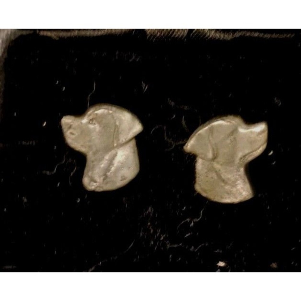 Vintage 1983 Rawcliffe Pewter Rottweiler Earrings  Signed Dog Animal